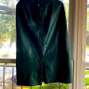 Leather calf length skirt
